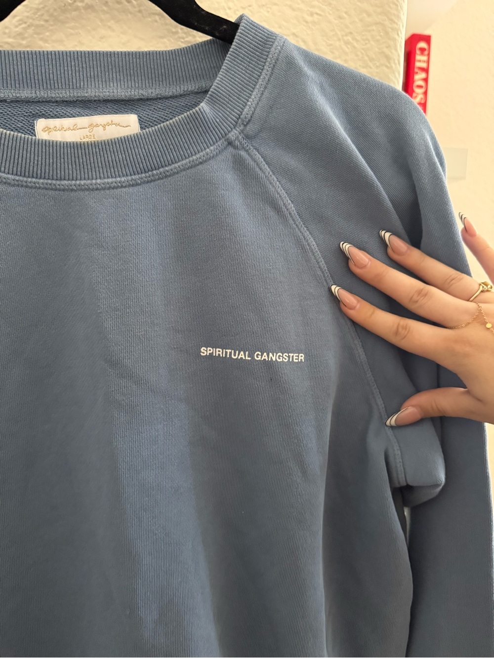 2pc- Spiritual Gangster Powder Blue Pullover Sweatshirt -L and Sweats -M. - Picture 6 of 9